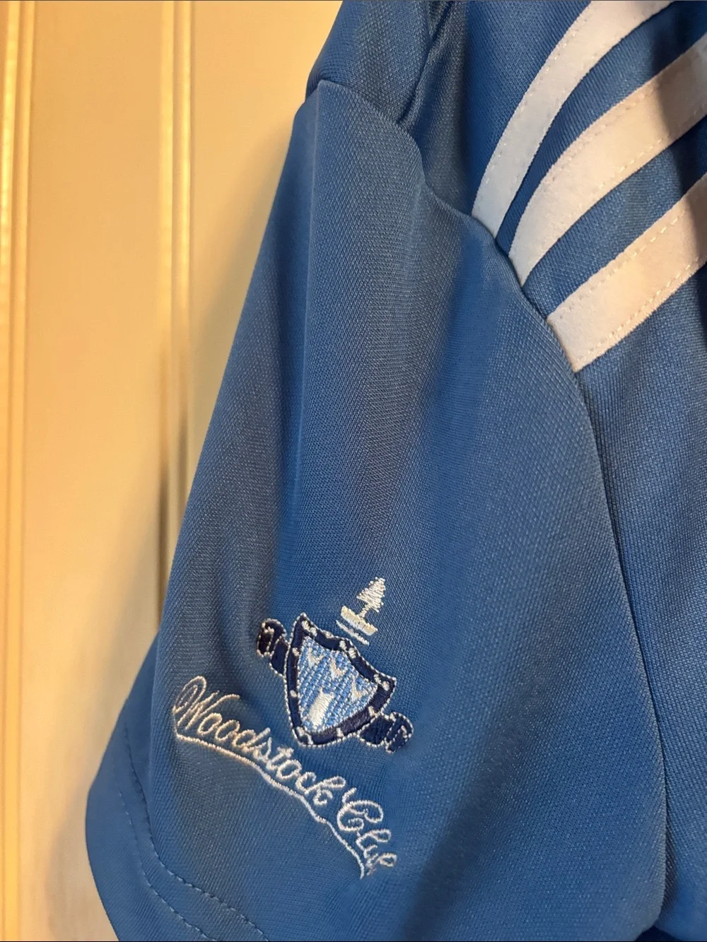 adidas Blue Polo Shirt with White Stripes